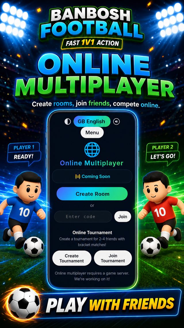 Online multiplayer — create rooms, join friends, compete online