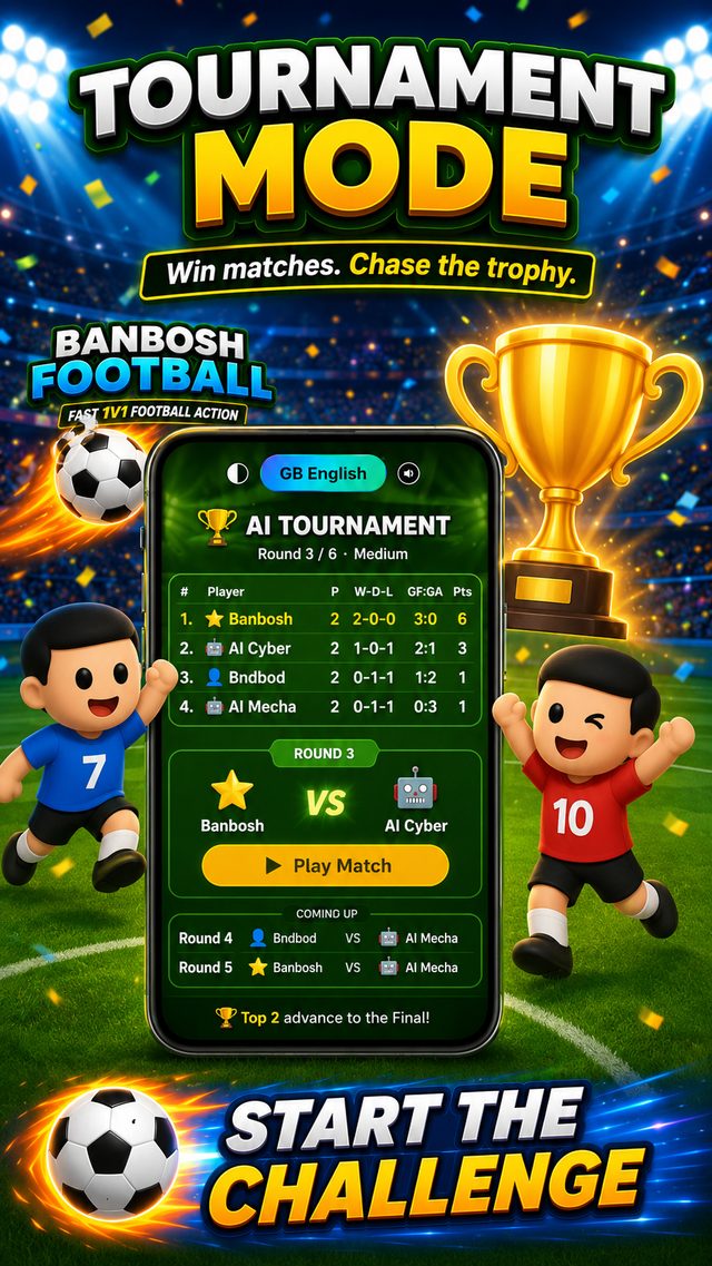 Tournament mode — win matches, chase the trophy